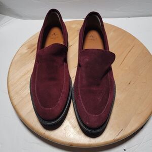 AQUATALIA Kelsey Italy Burgundy Red Suede Platform Loafers Flats Women Shoes 7.5